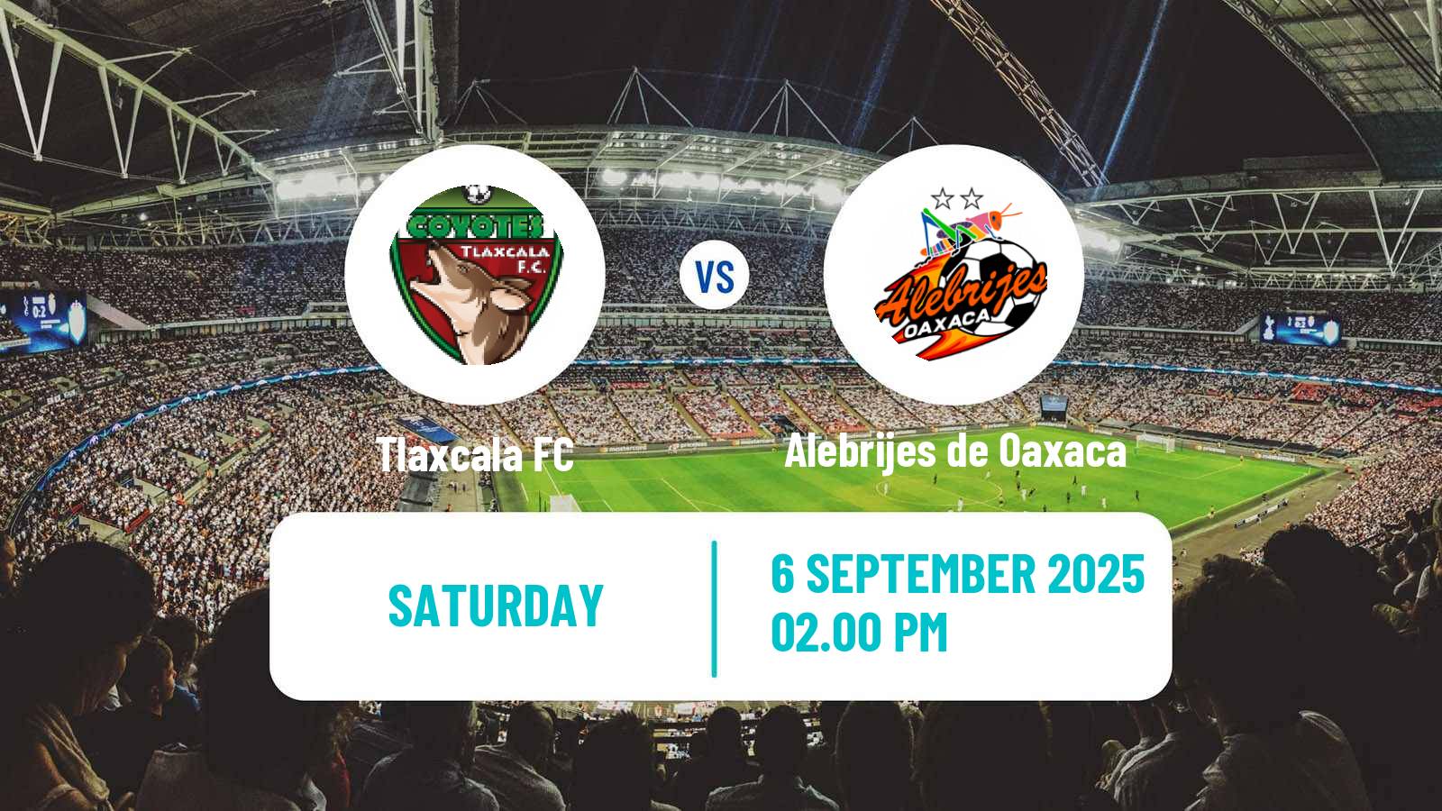 Soccer Mexican Liga de Expansion MX Tlaxcala - Alebrijes de Oaxaca
