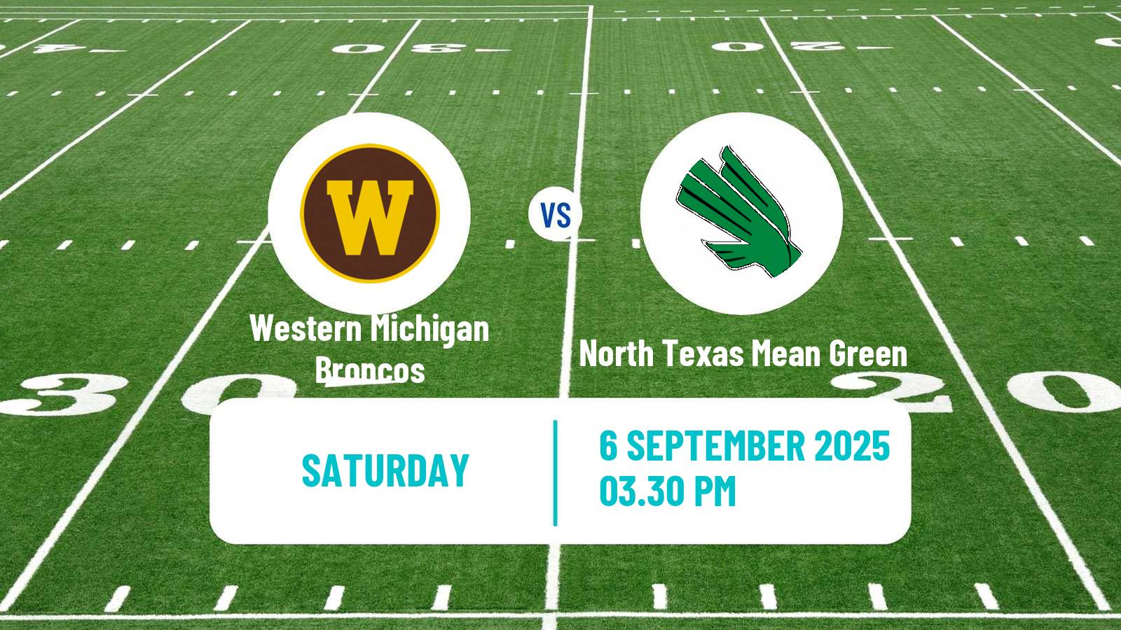 American football NCAA College Football Western Michigan Broncos - North Texas Mean Green