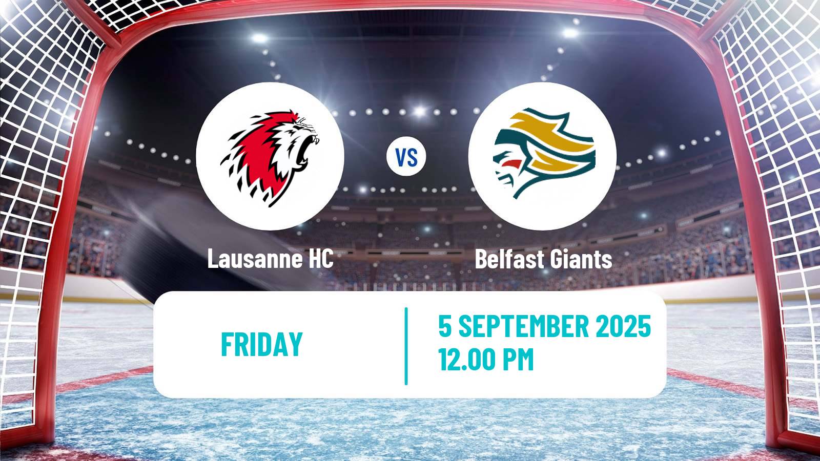 Hockey Champions League Ice Hockey Lausanne HC - Belfast Giants