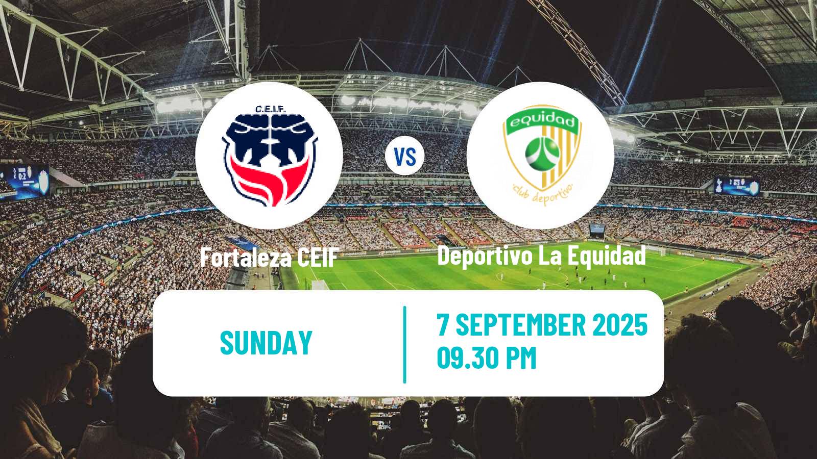 Soccer Colombian Primera A Fortaleza CEIF - Deportivo La Equidad
