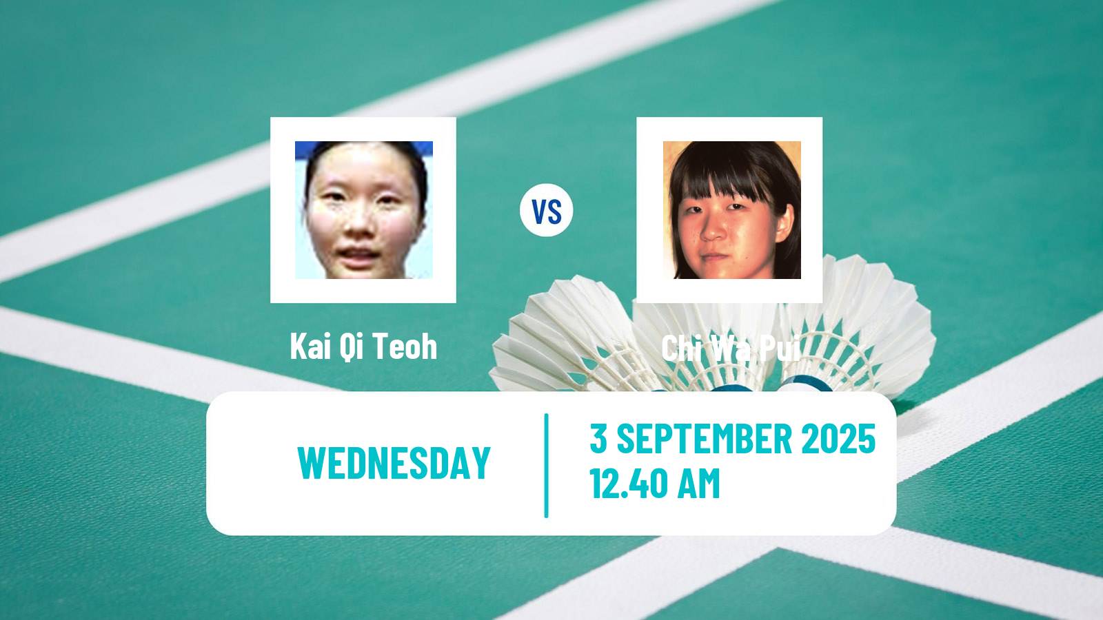 Badminton BWF World Tour China Masters 2 Women Kai Qi Teoh - Chi Wa Pui