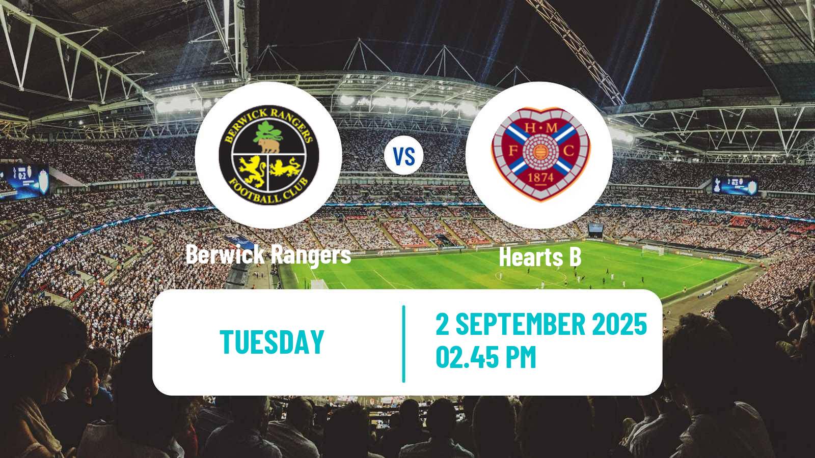 Soccer Scottish Lowland League Berwick Rangers - Hearts B