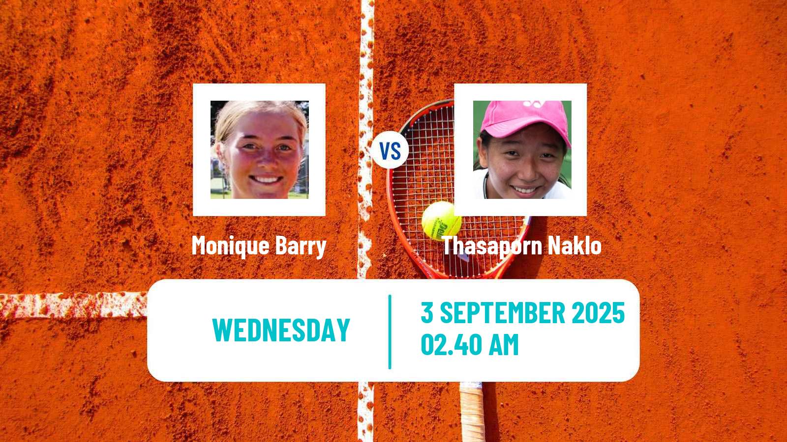 Tennis ITF W35 Nakhon Pathom 3 Women Monique Barry - Thasaporn Naklo
