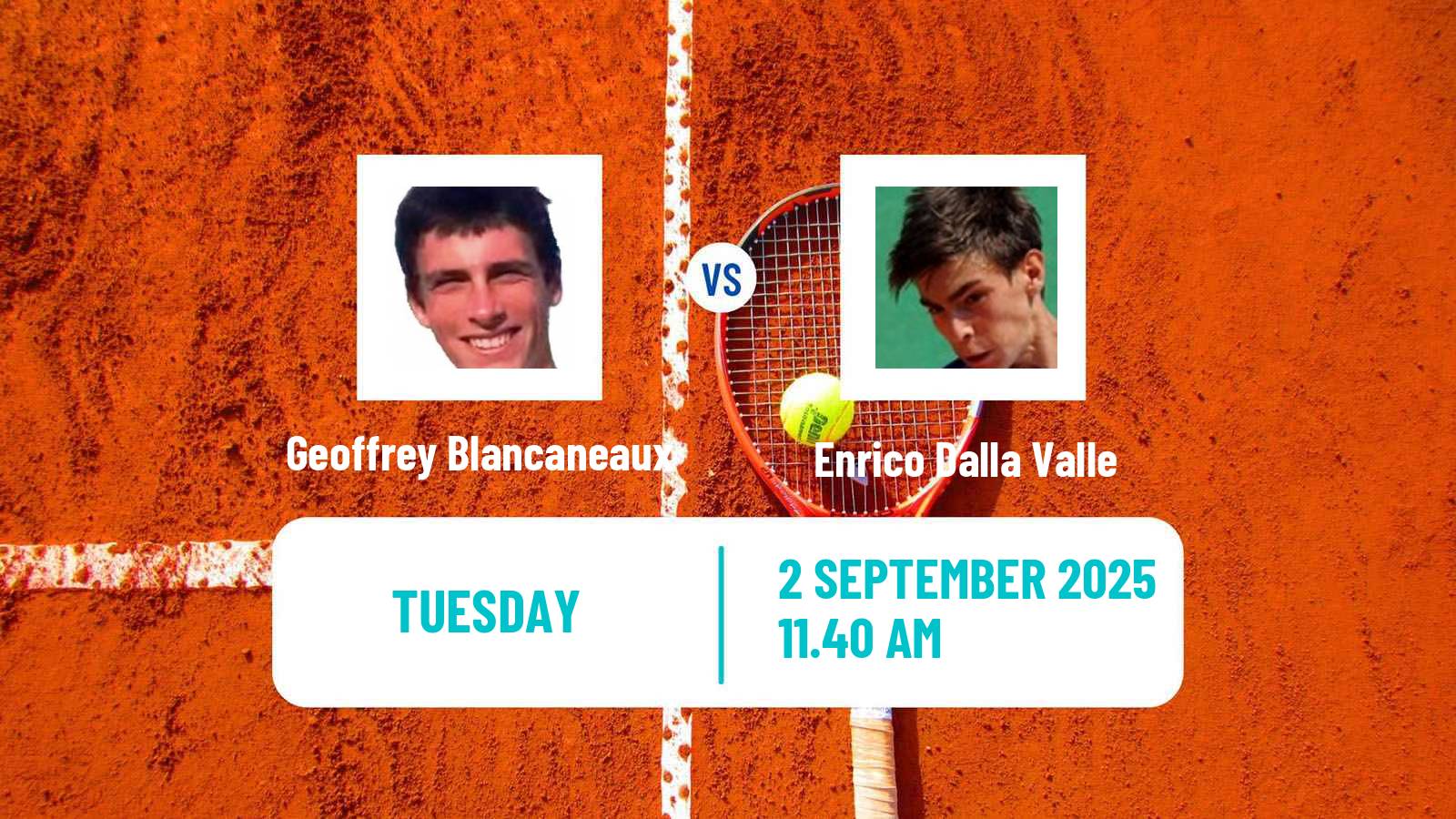 Tennis Genova Challenger Men Geoffrey Blancaneaux - Enrico Dalla Valle