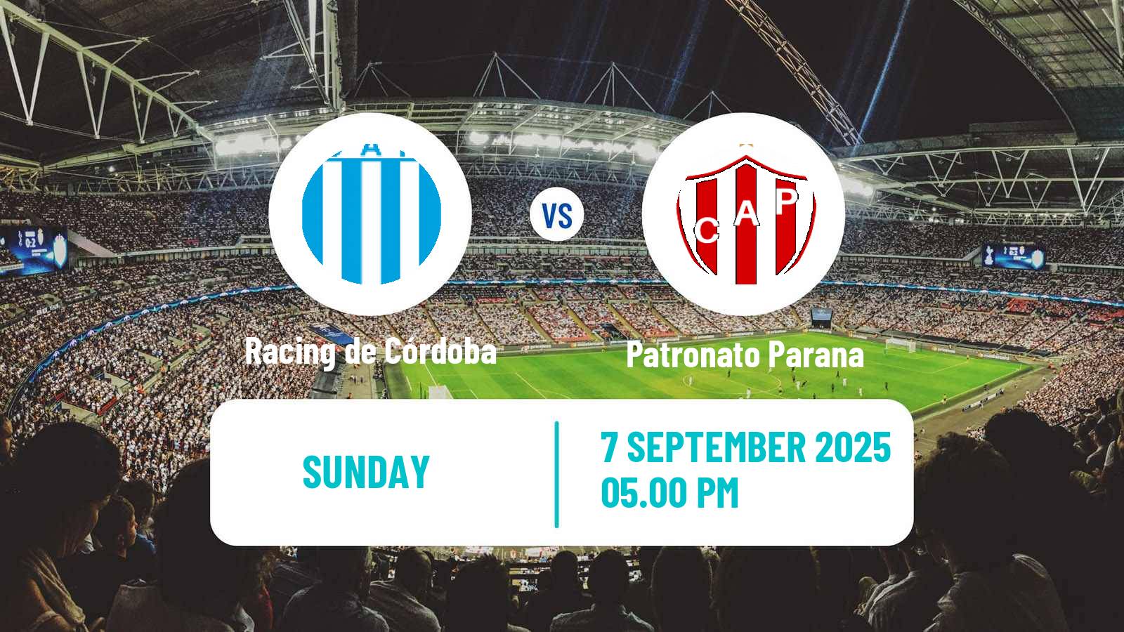 Soccer Argentinian Primera Nacional Racing de Córdoba - Patronato Parana