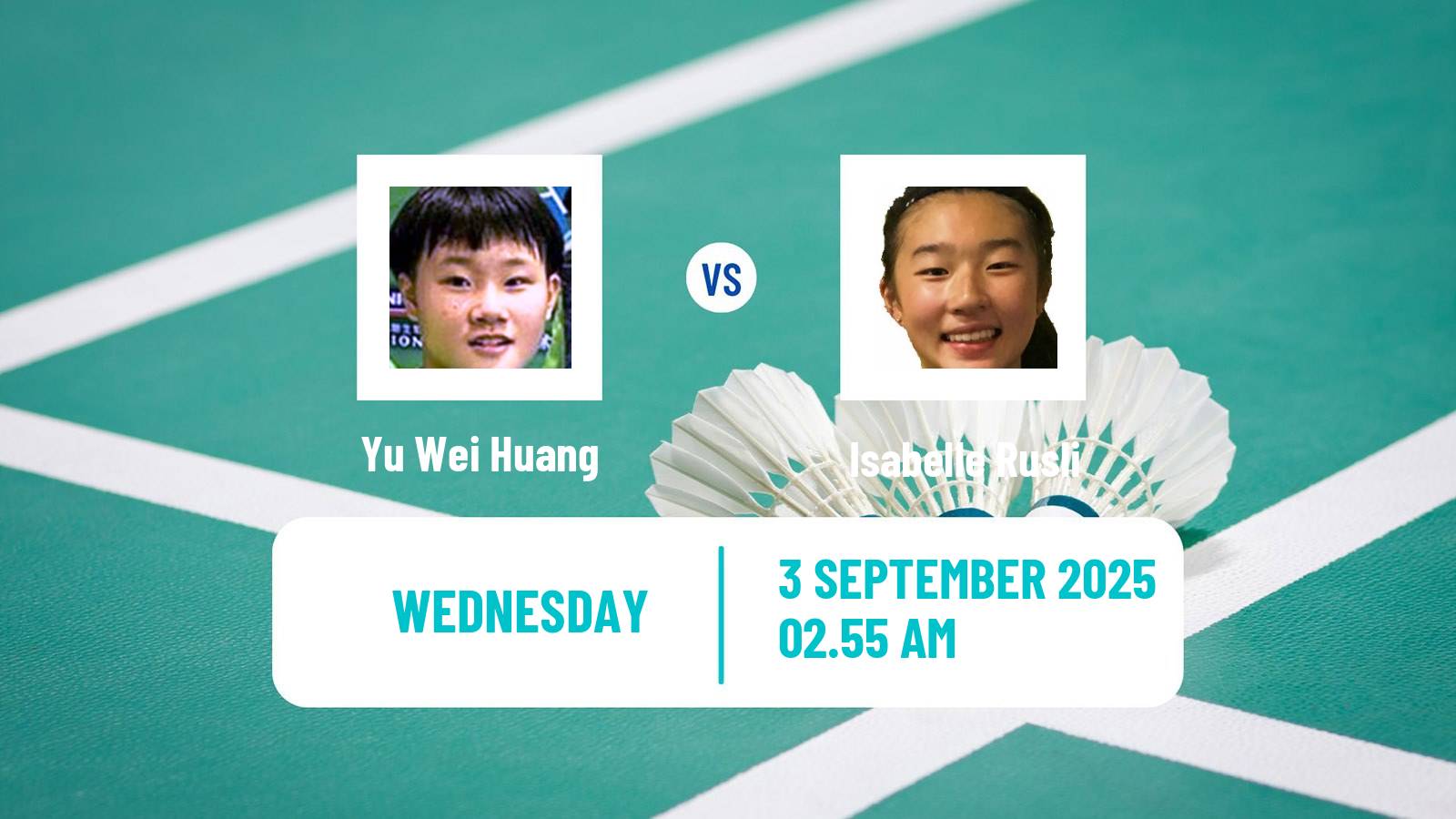 Badminton BWF World Tour China Masters 2 Women Yu Wei Huang - Isabelle Rusli