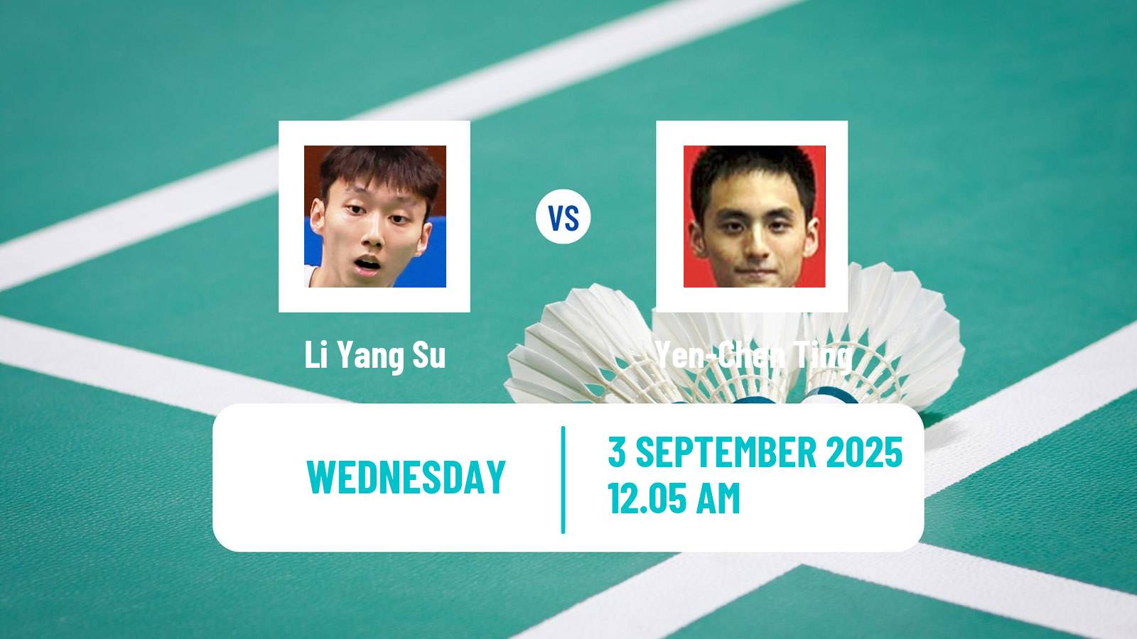 Badminton BWF World Tour China Masters 2 Men Li Yang Su - Yen-Chen Ting