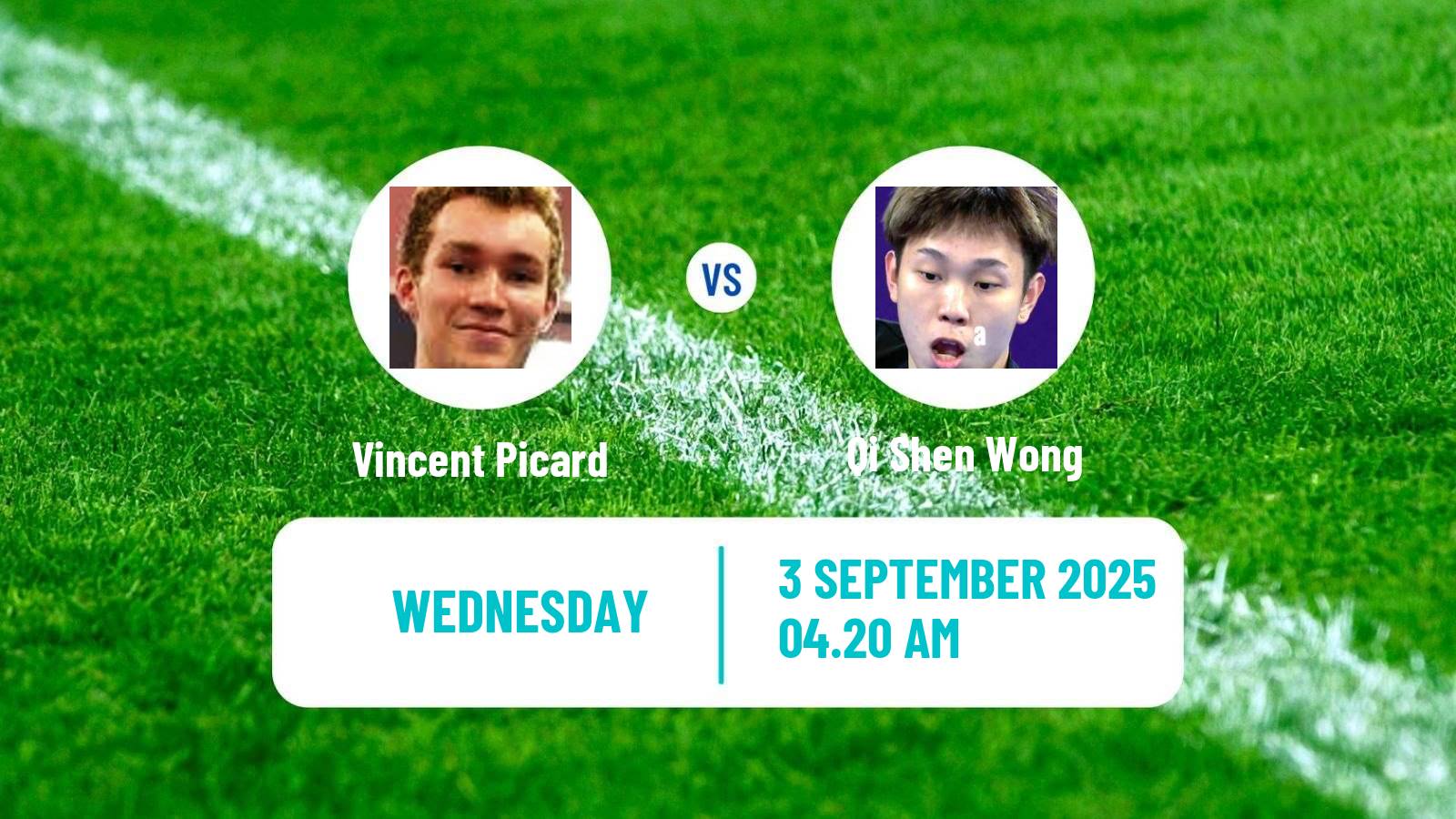 Table tennis Wtt Contender Almaty Men Vincent Picard - Qi Shen Wong