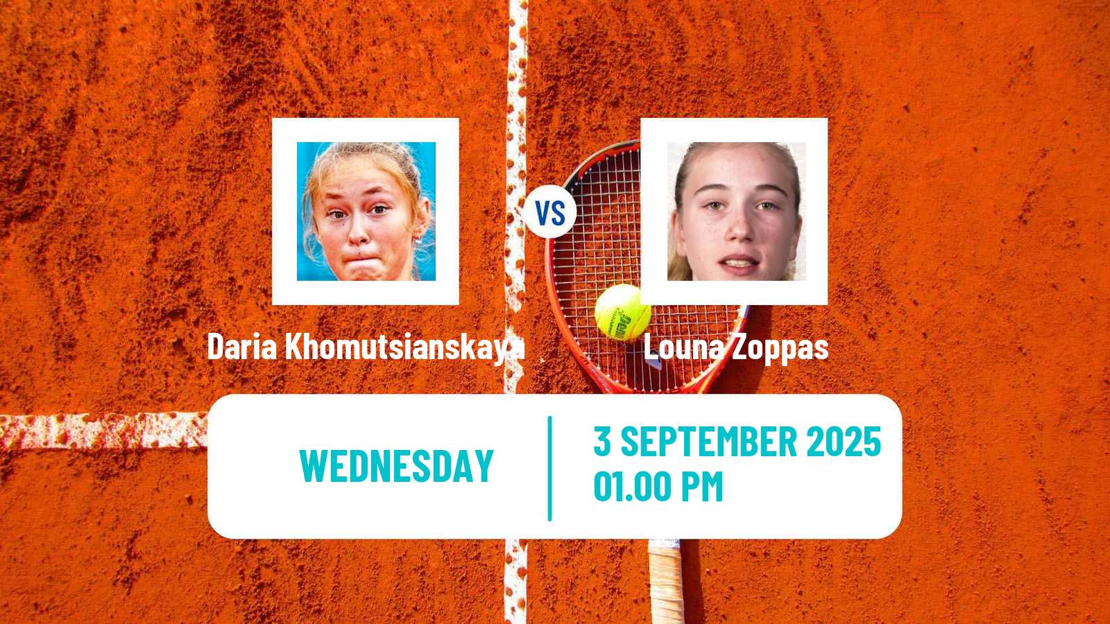 Tennis ITF W15 Hurghada Women Daria Khomutsianskaya - Louna Zoppas