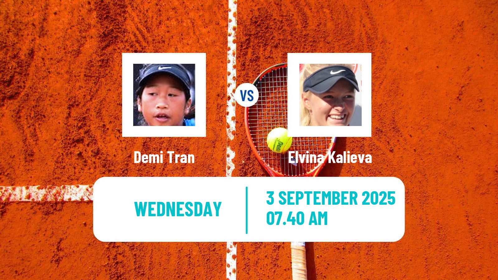 Tennis ITF W50 Saint Palais Sur Mer Women Demi Tran - Elvina Kalieva