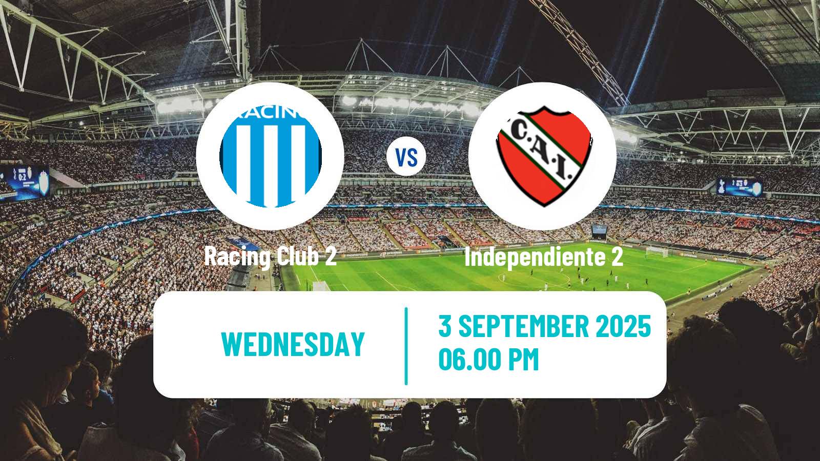 Soccer Argentinian Reserve League Racing Club 2 - Independiente 2