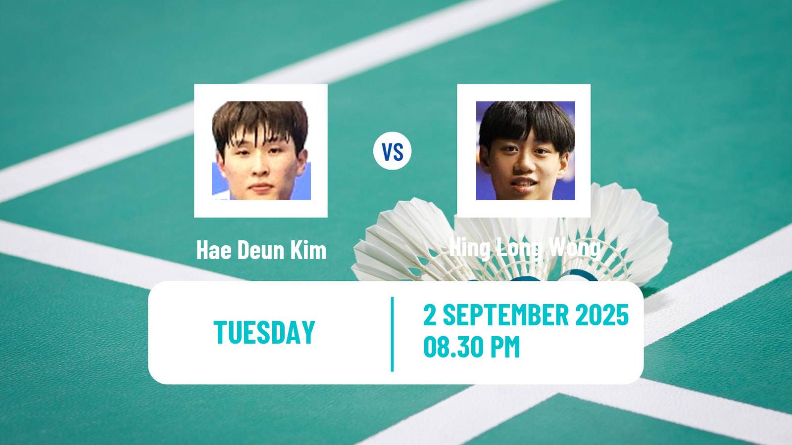 Badminton BWF World Tour China Masters 2 Men Hae Deun Kim - Hing Long Wong