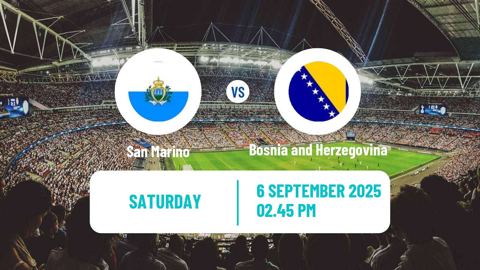 Soccer FIFA World Cup San Marino - Bosnia and Herzegovina