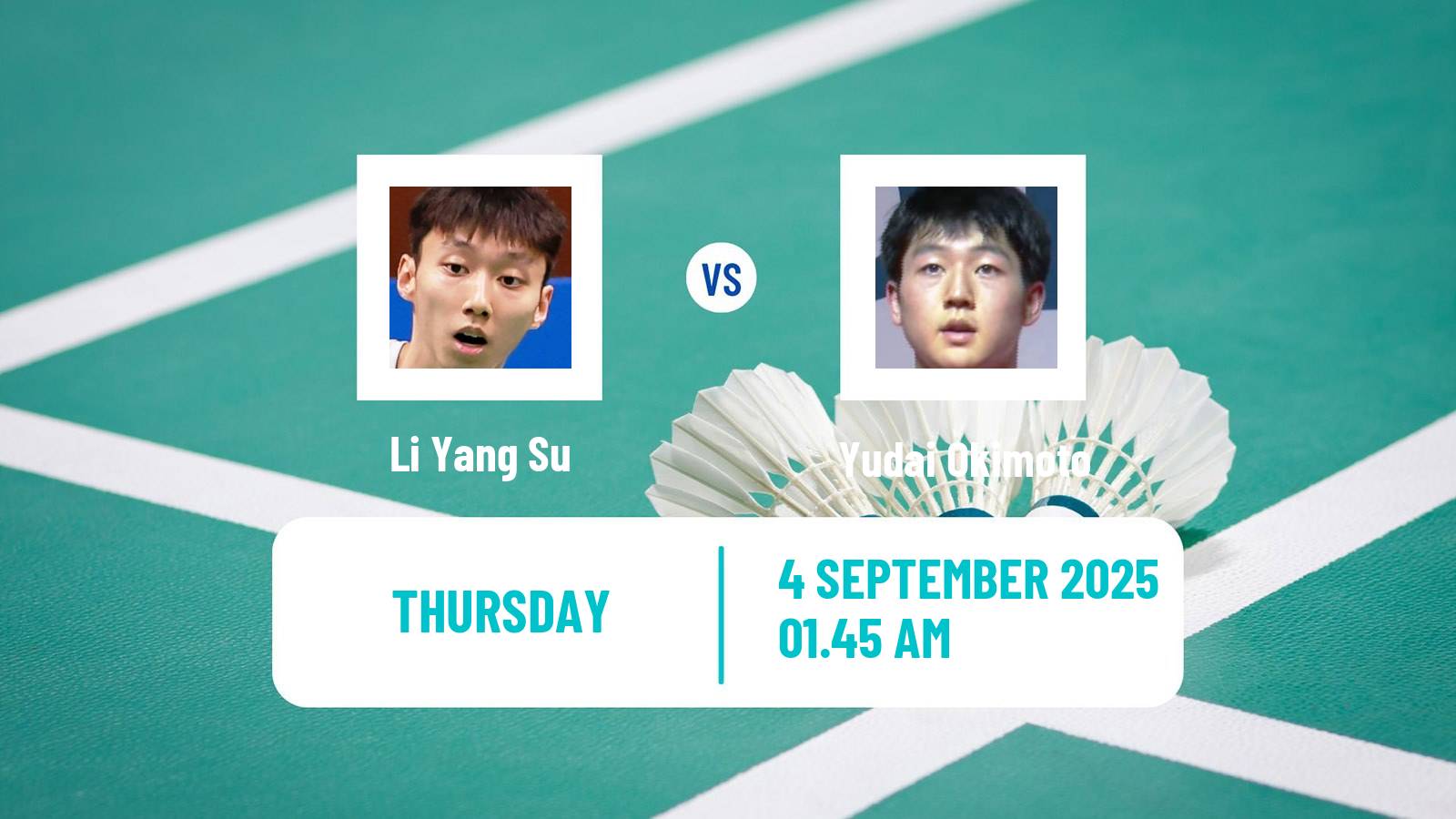 Badminton BWF World Tour China Masters 2 Men Li Yang Su - Yudai Okimoto