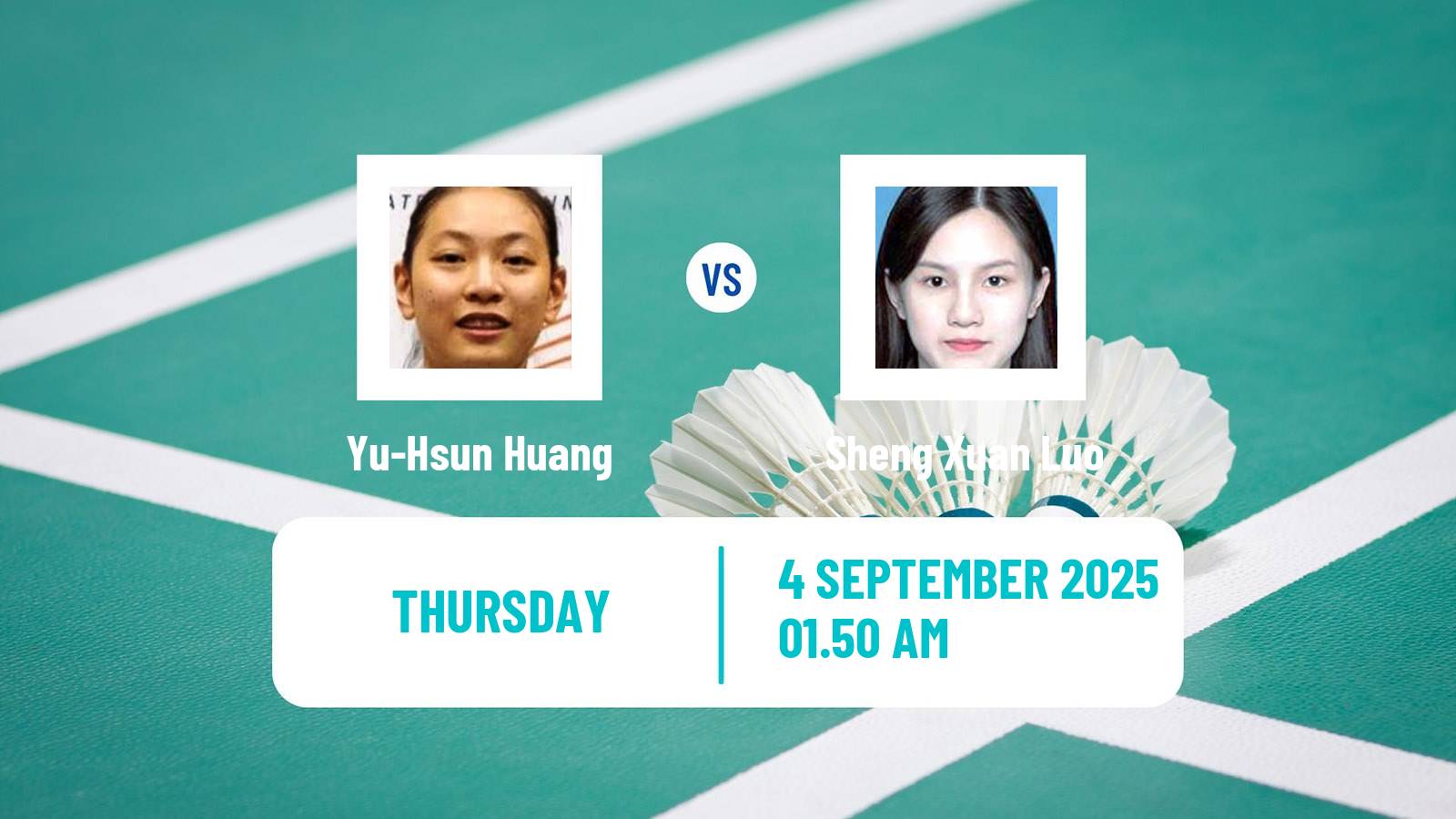 Badminton BWF World Tour China Masters 2 Women Yu-Hsun Huang - Sheng Xuan Luo