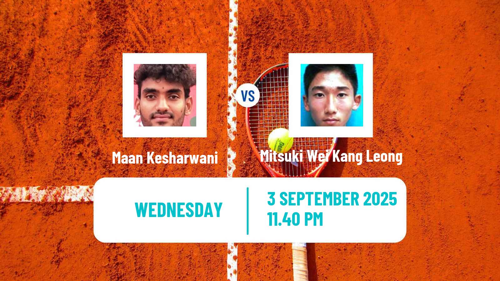 Tennis ITF M25 Bali 3 Men Maan Kesharwani - Mitsuki Wei Kang Leong