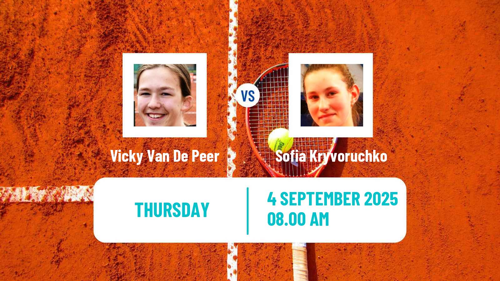 Tennis ITF W15 Dinard Women Vicky Van De Peer - Sofia Kryvoruchko
