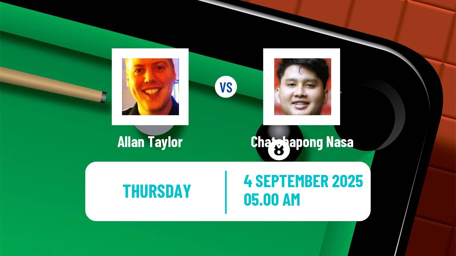 Snooker Northern Ireland Open Allan Taylor - Chatchapong Nasa