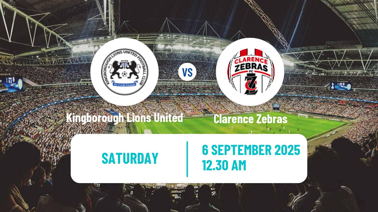 Soccer Australian NPL Tasmania Kingborough Lions United - Clarence Zebras