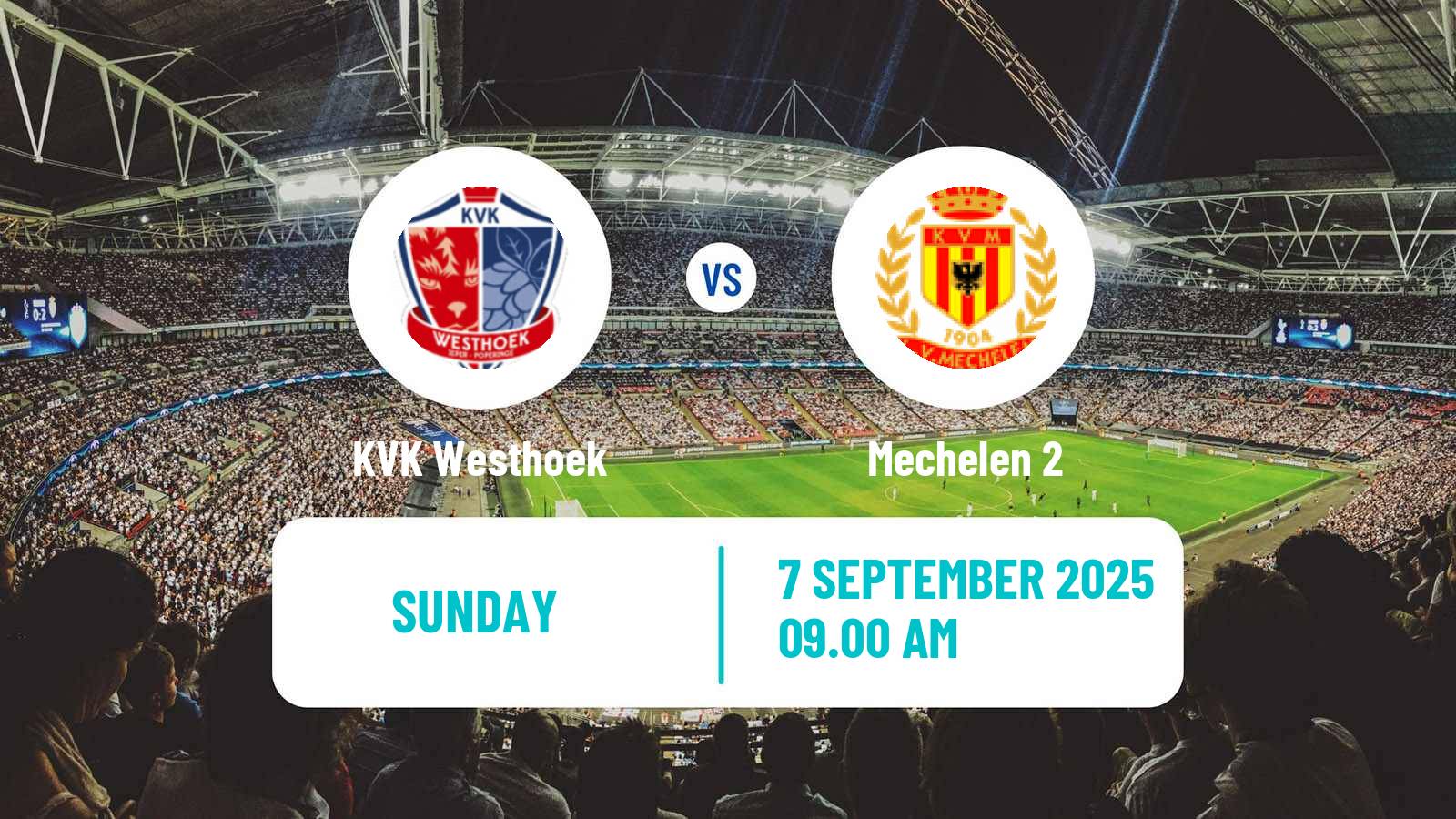 Soccer Belgian Second Amateur Division Group A Westhoek - Mechelen 2