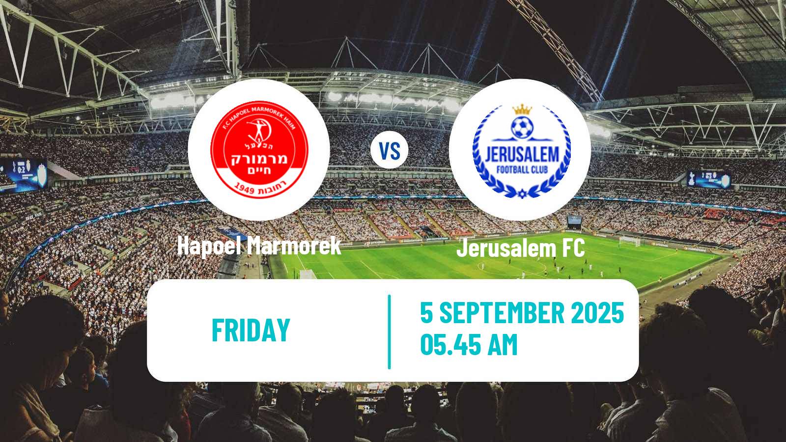 Soccer Israeli Liga Alef South Hapoel Marmorek - Jerusalem FC