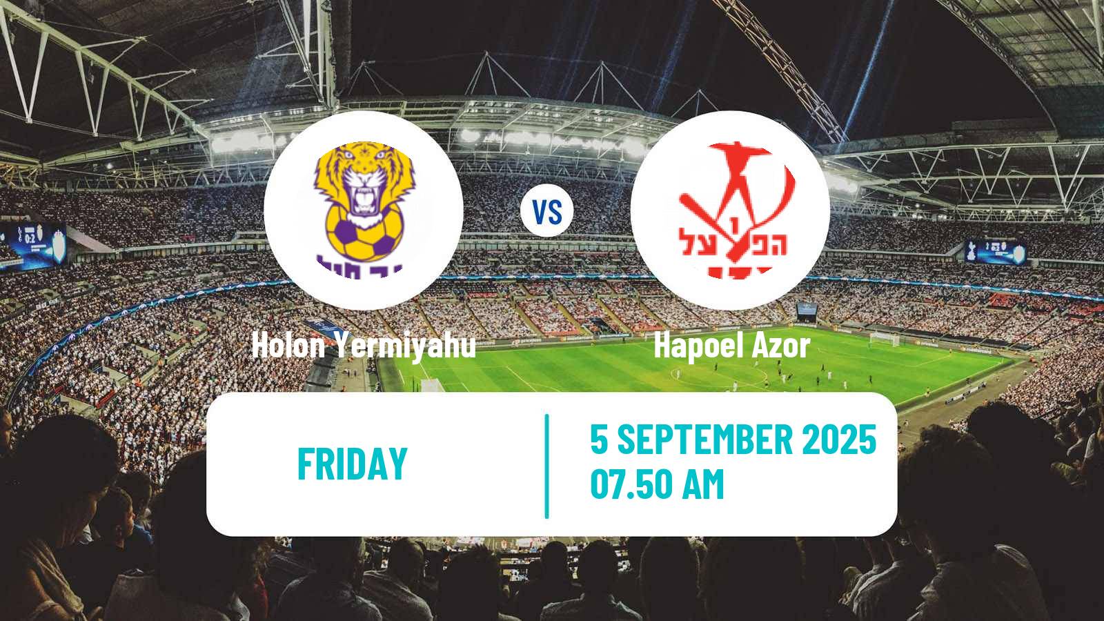Soccer Israeli Liga Alef South Holon Yermiyahu - Hapoel Azor