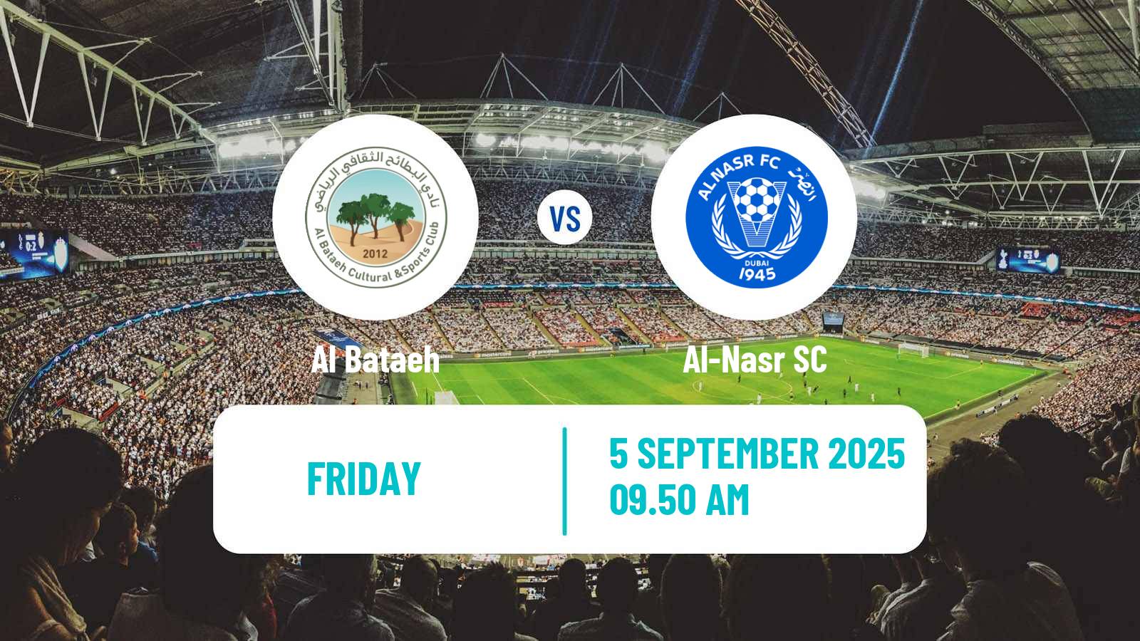 Soccer UAE League Cup Al Bataeh - Al-Nasr