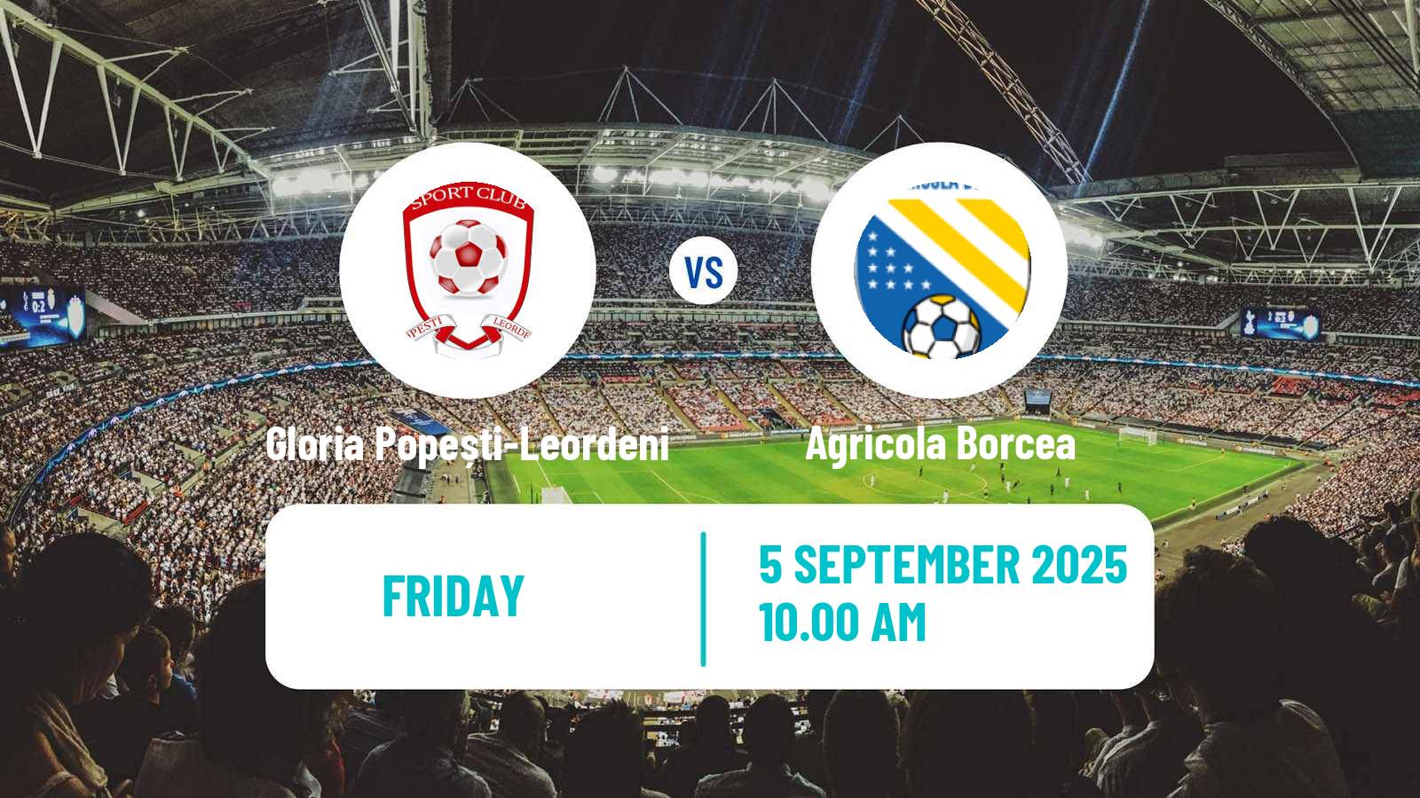 Soccer Romanian Liga 3 - Seria 3 Gloria Popești-Leordeni - Agricola Borcea