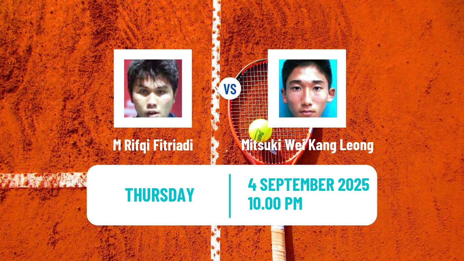 Tennis ITF M25 Bali 3 Men M Rifqi Fitriadi - Mitsuki Wei Kang Leong