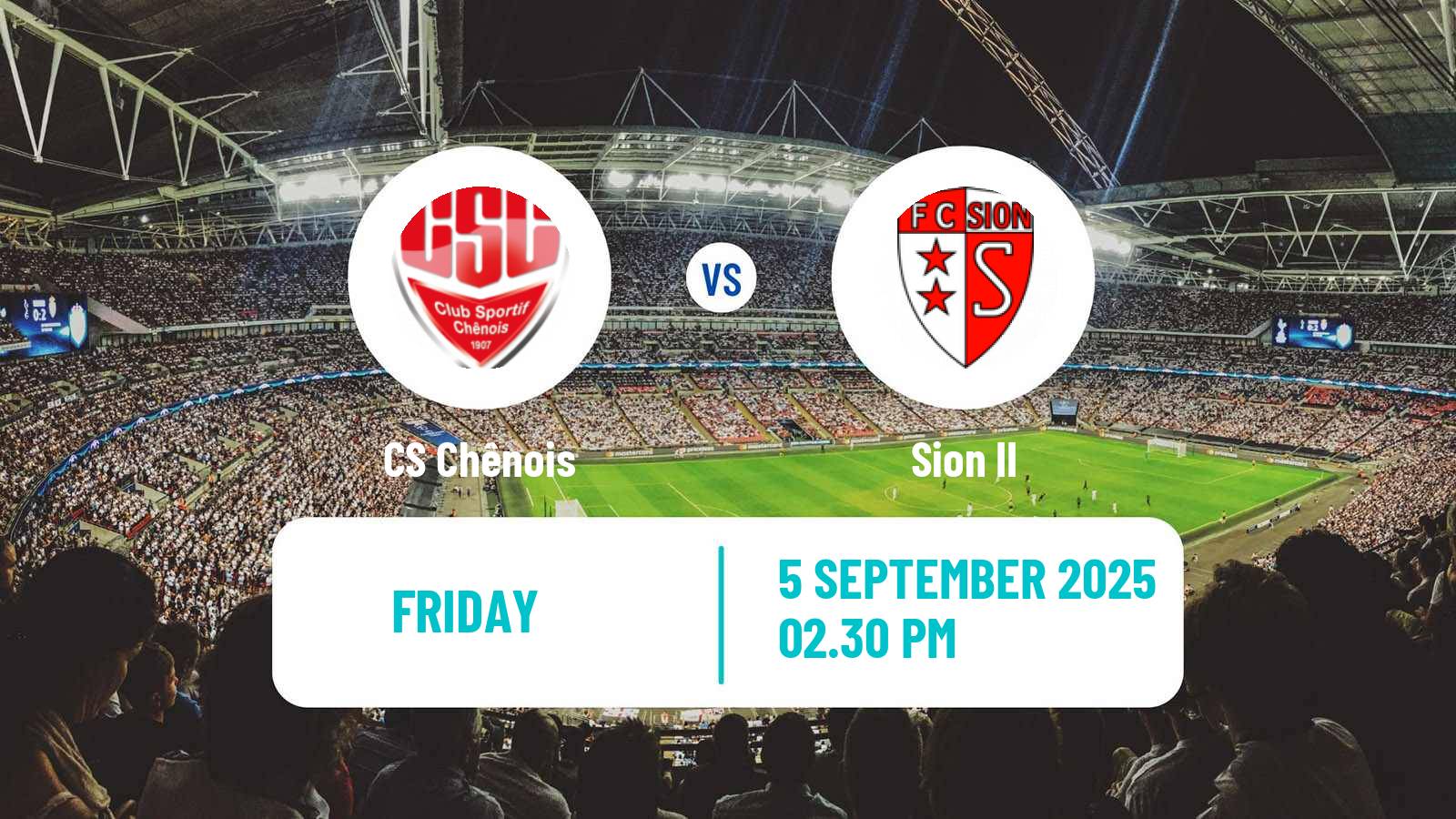 Soccer Swiss 1 Liga Classic Group 1 Chênois - Sion II