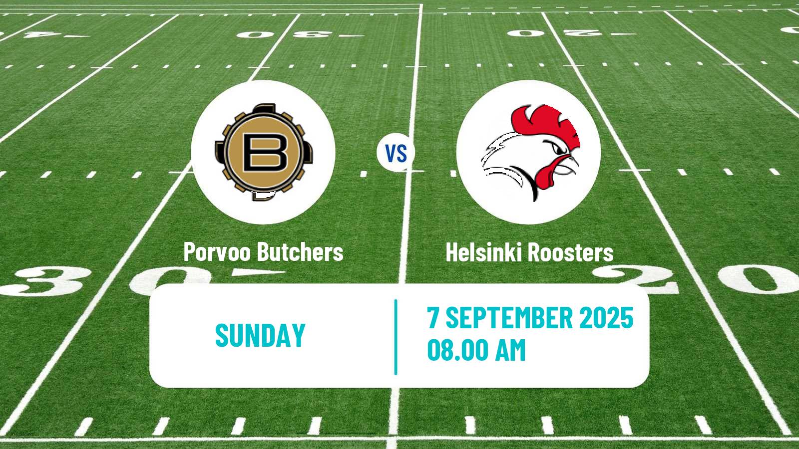 American football Finnish Vaahteraliiga Porvoo Butchers - Helsinki Roosters
