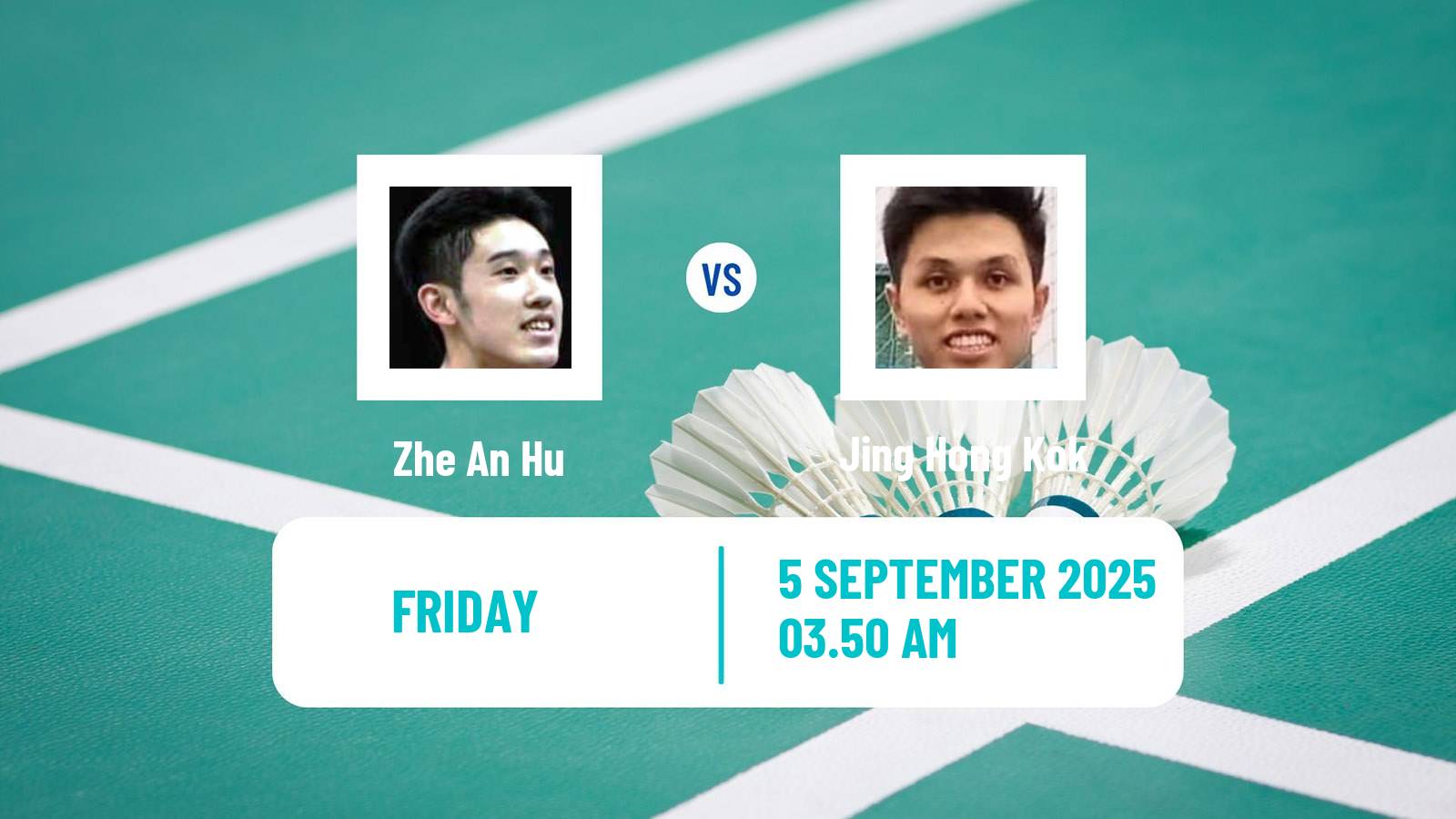 Badminton BWF World Tour China Masters 2 Men Zhe An Hu - Jing Hong Kok