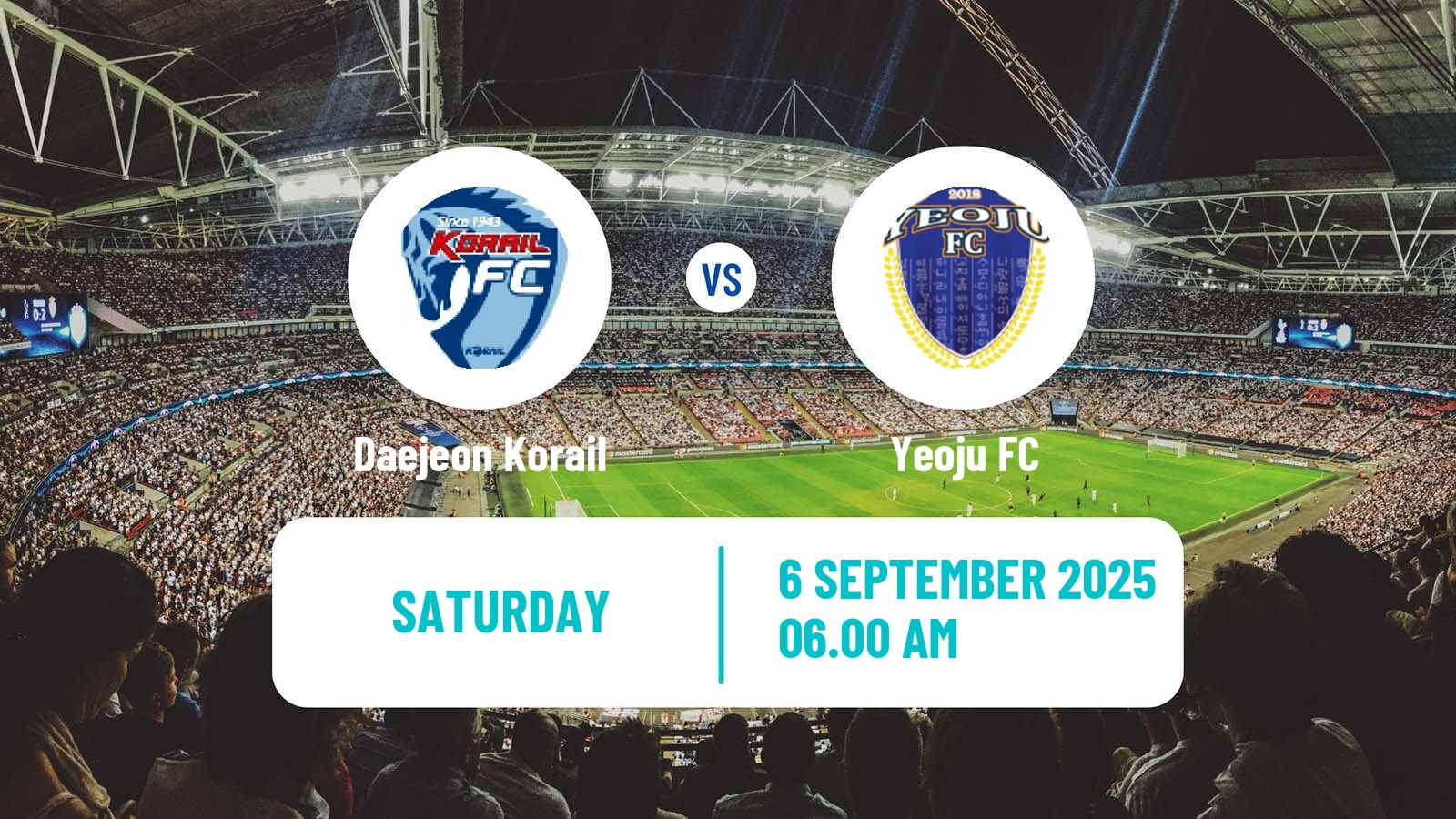 Soccer South Korean K3 League Daejeon Korail - Yeoju