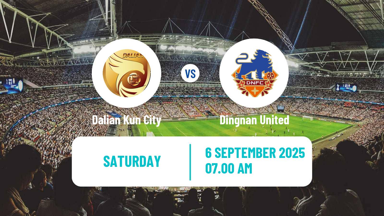 Soccer Chinese Jia League Dalian Kun City - Dingnan United