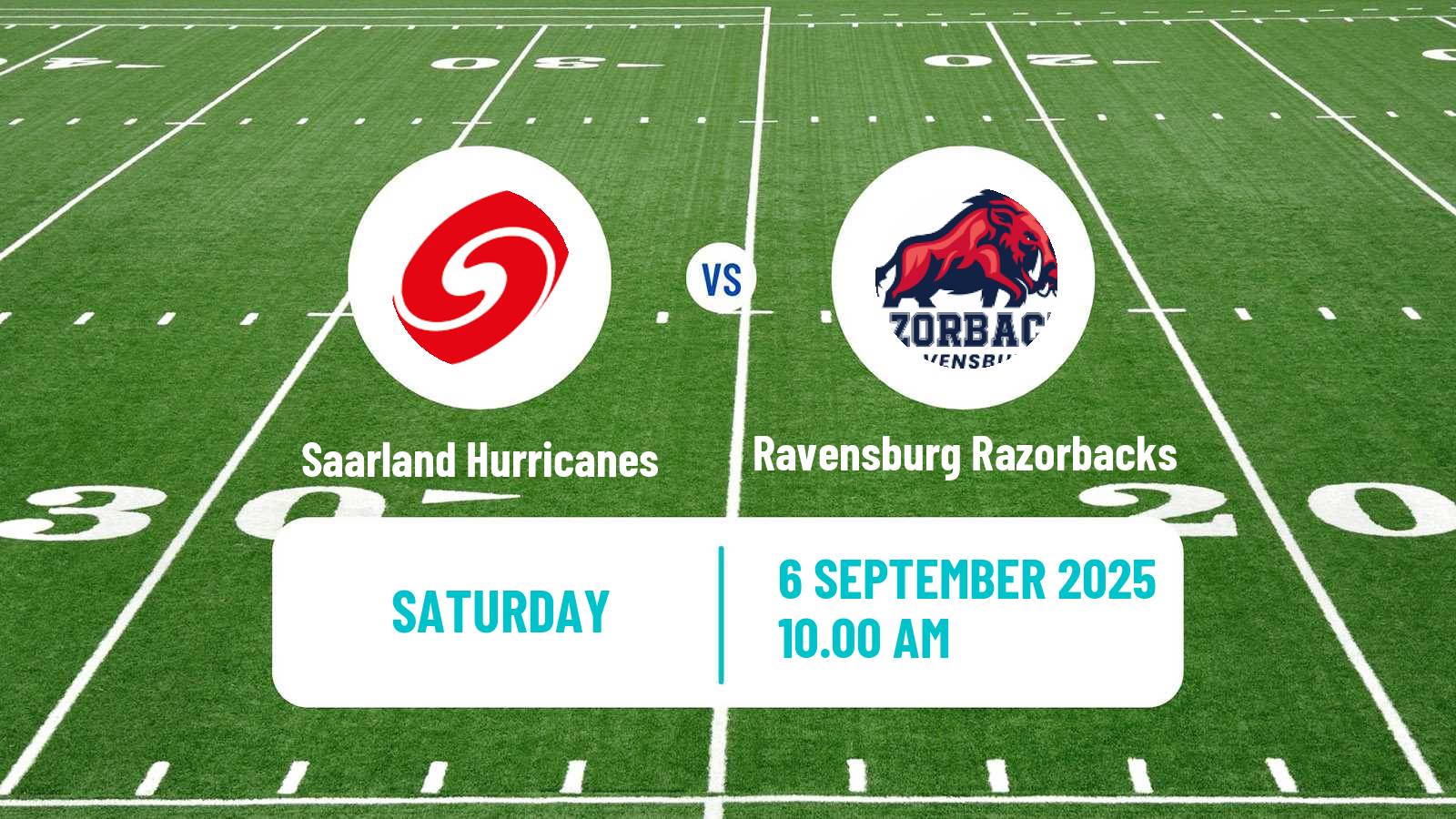 American football German GFL Saarland Hurricanes - Ravensburg Razorbacks