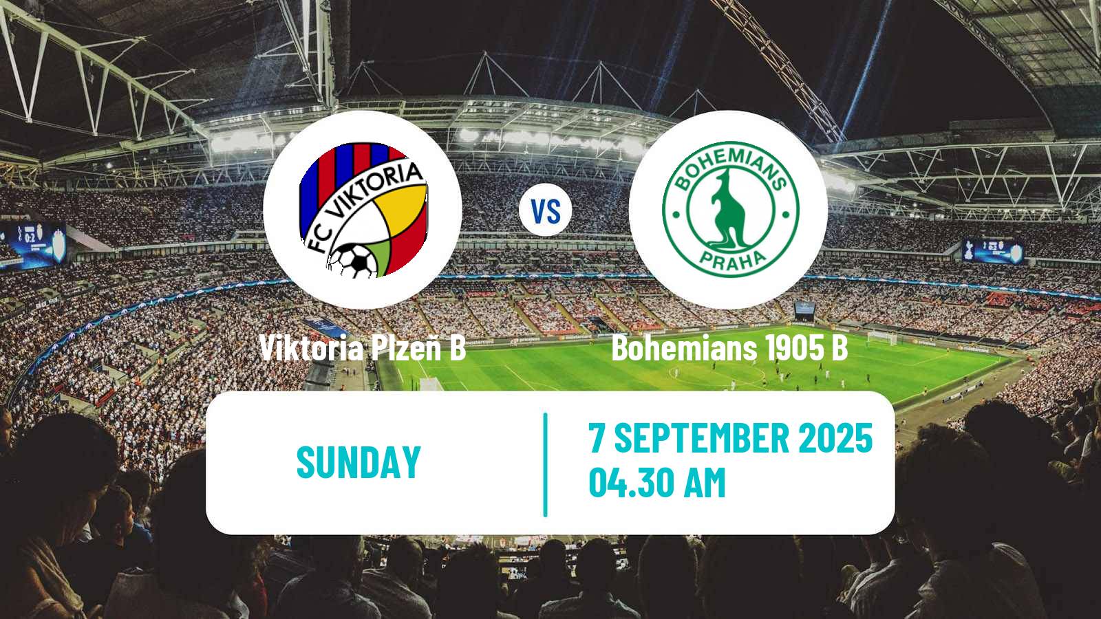 Soccer Czech CFL Group A Viktoria Plzeň B - Bohemians 1905 B