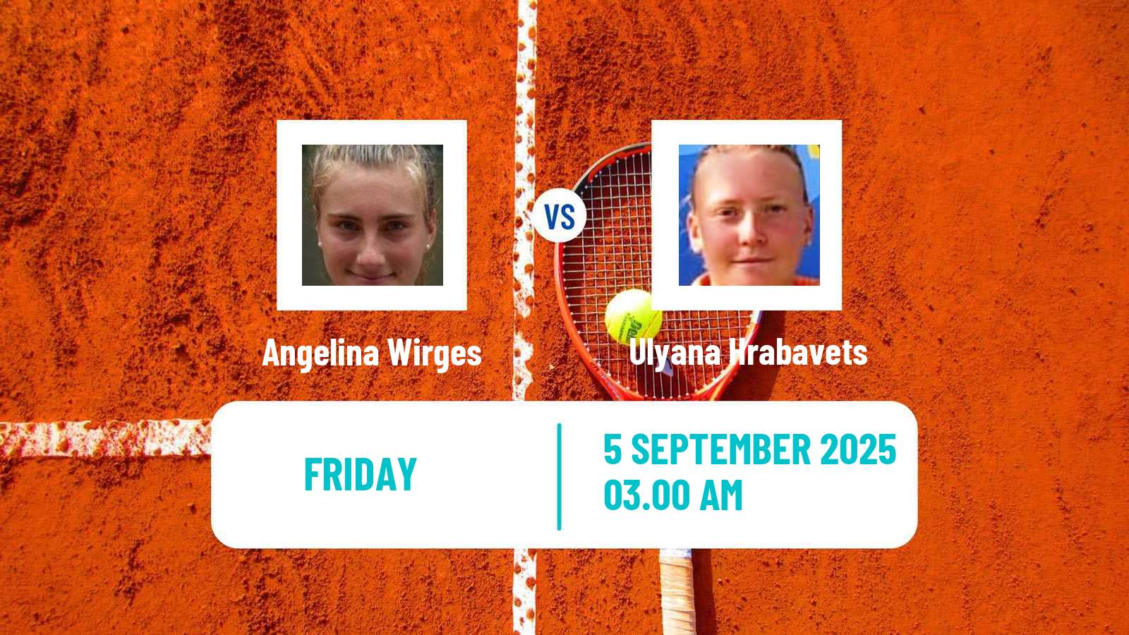 Tennis ITF W15 Telavi 2 Women Angelina Wirges - Ulyana Hrabavets