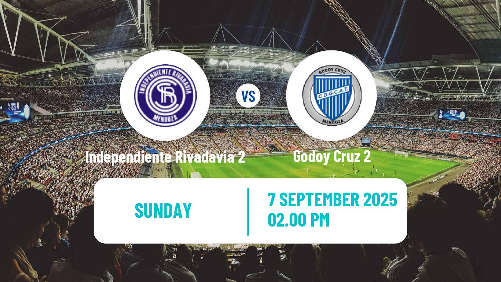 Soccer Argentinian Reserve League Independiente Rivadavia 2 - Godoy Cruz 2