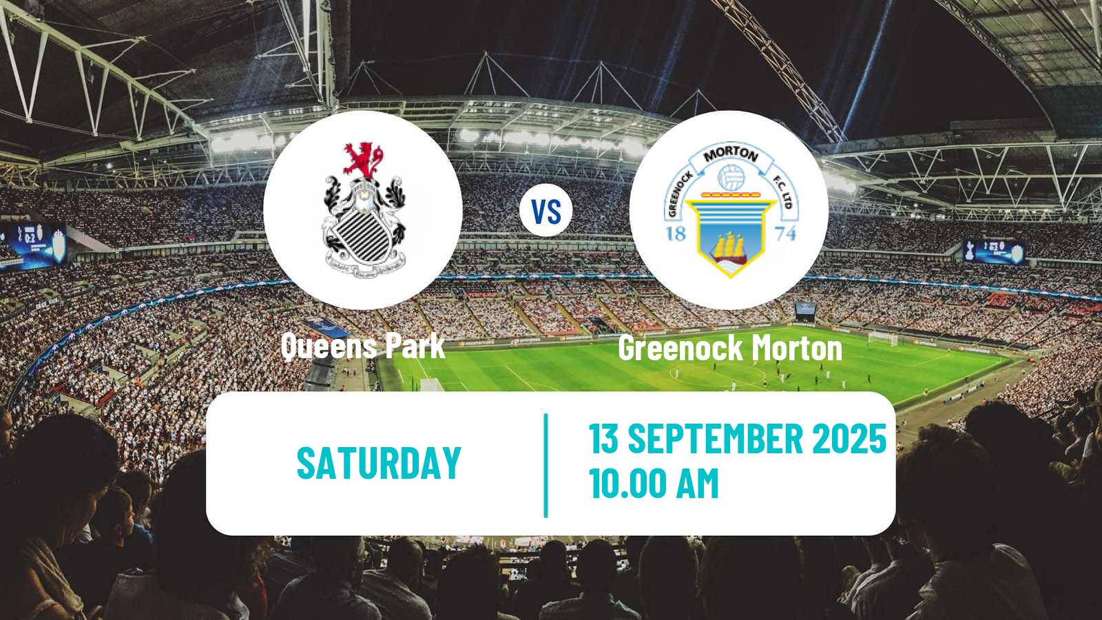 Soccer Scottish Football Championship Queens Park - Greenock Morton