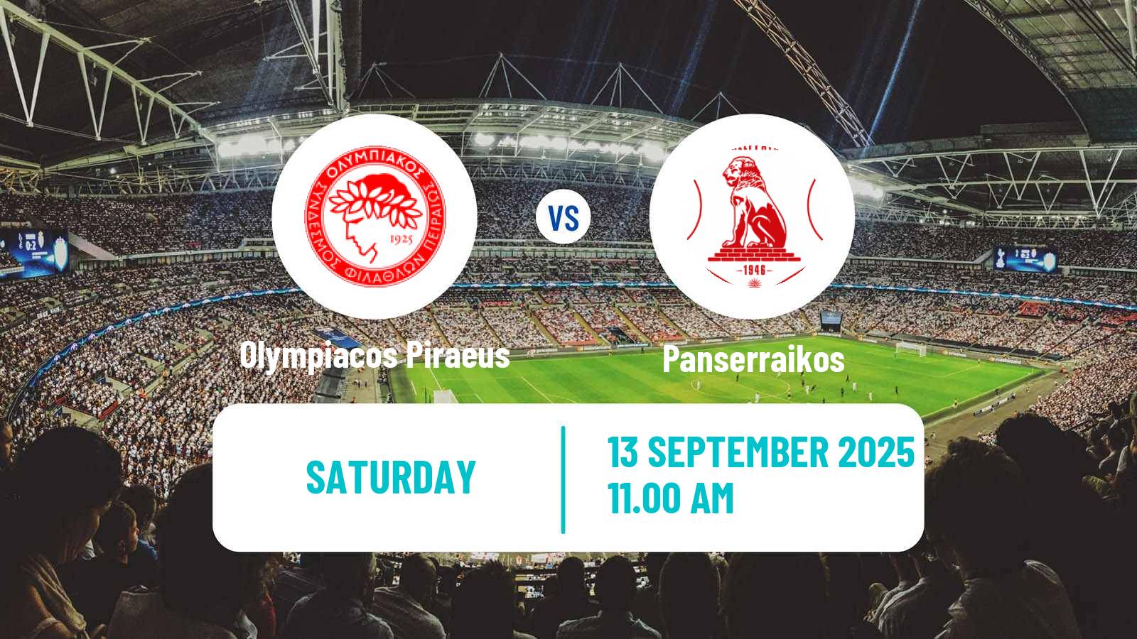 Soccer Greek Super League Olympiacos Piraeus - Panserraikos