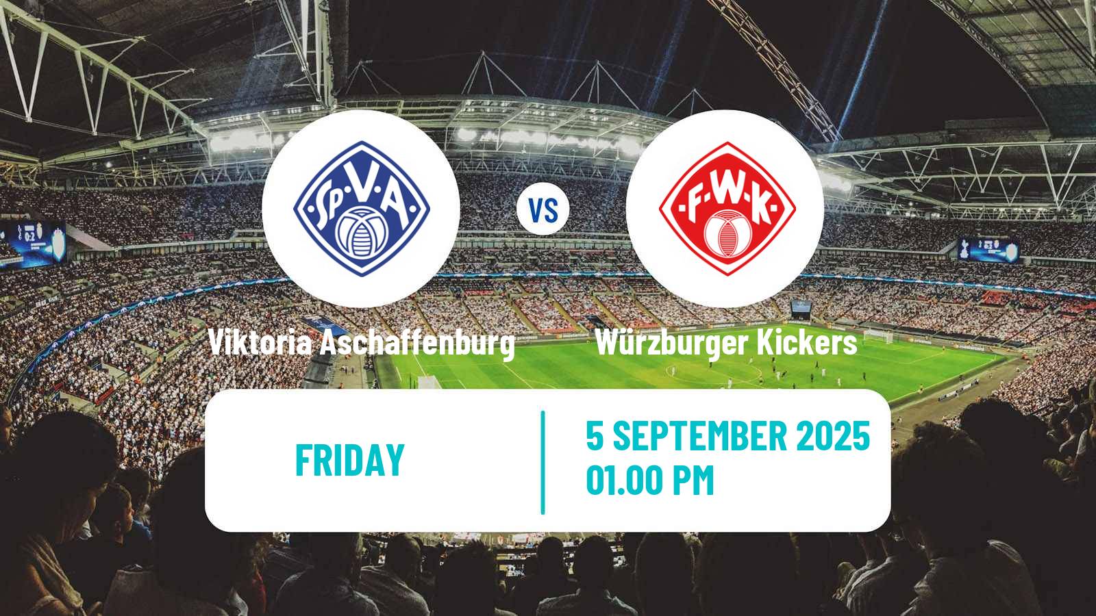 Soccer German Regionalliga Bayern Viktoria Aschaffenburg - Würzburger Kickers
