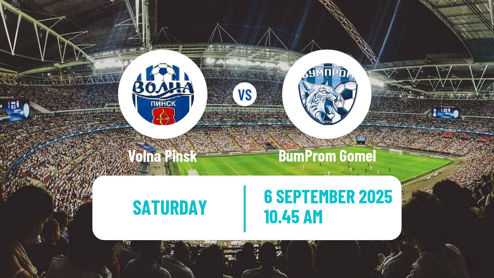 Soccer Belarusian Pershaya Liga Volna Pinsk - BumProm Gomel