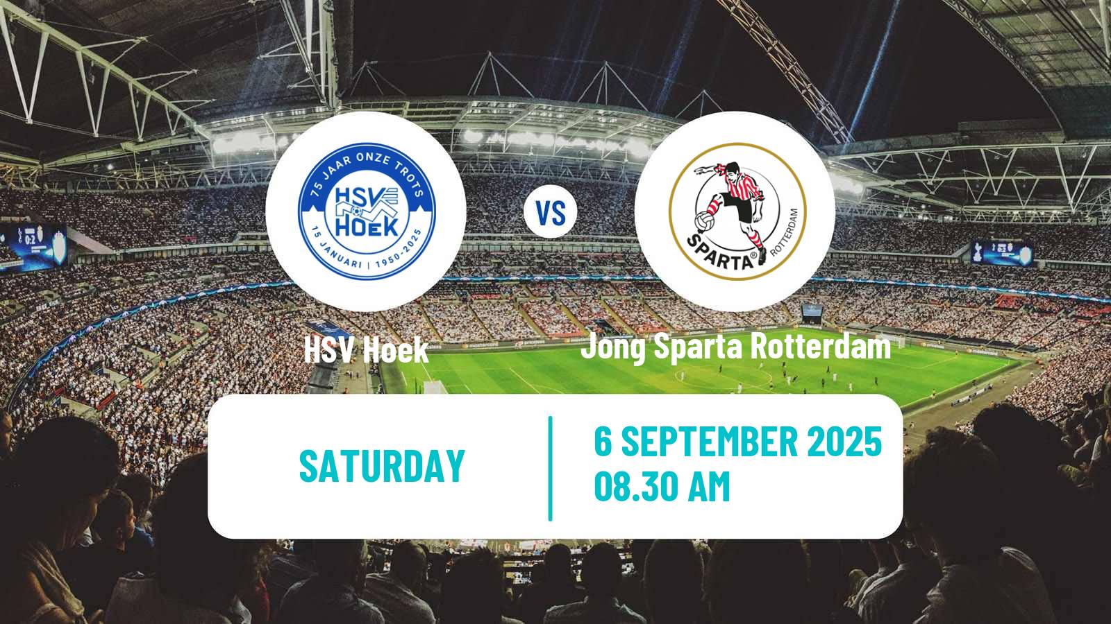 Soccer Dutch Tweede Divisie HSV Hoek - Jong Sparta Rotterdam