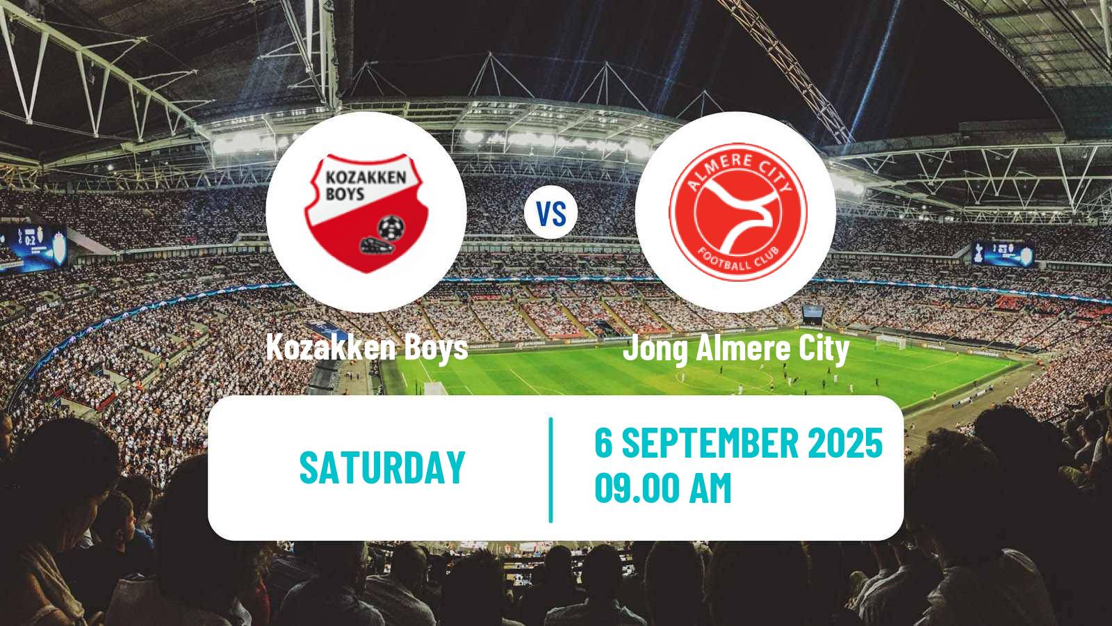 Soccer Dutch Tweede Divisie Kozakken Boys - Jong Almere City