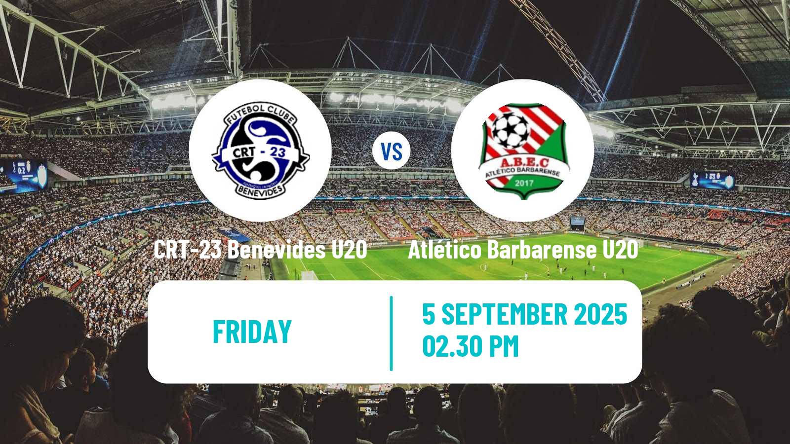 Soccer Brazilian Paraense U20 CRT-23 Benevides U20 - Atlético Barbarense U20
