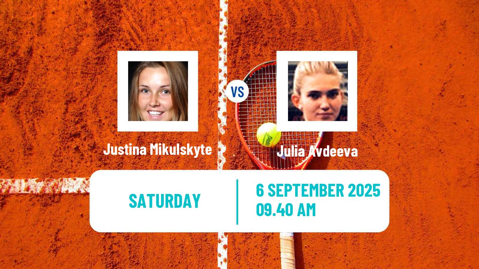 Tennis ITF W50 Saint Palais Sur Mer Women Justina Mikulskyte - Julia Avdeeva