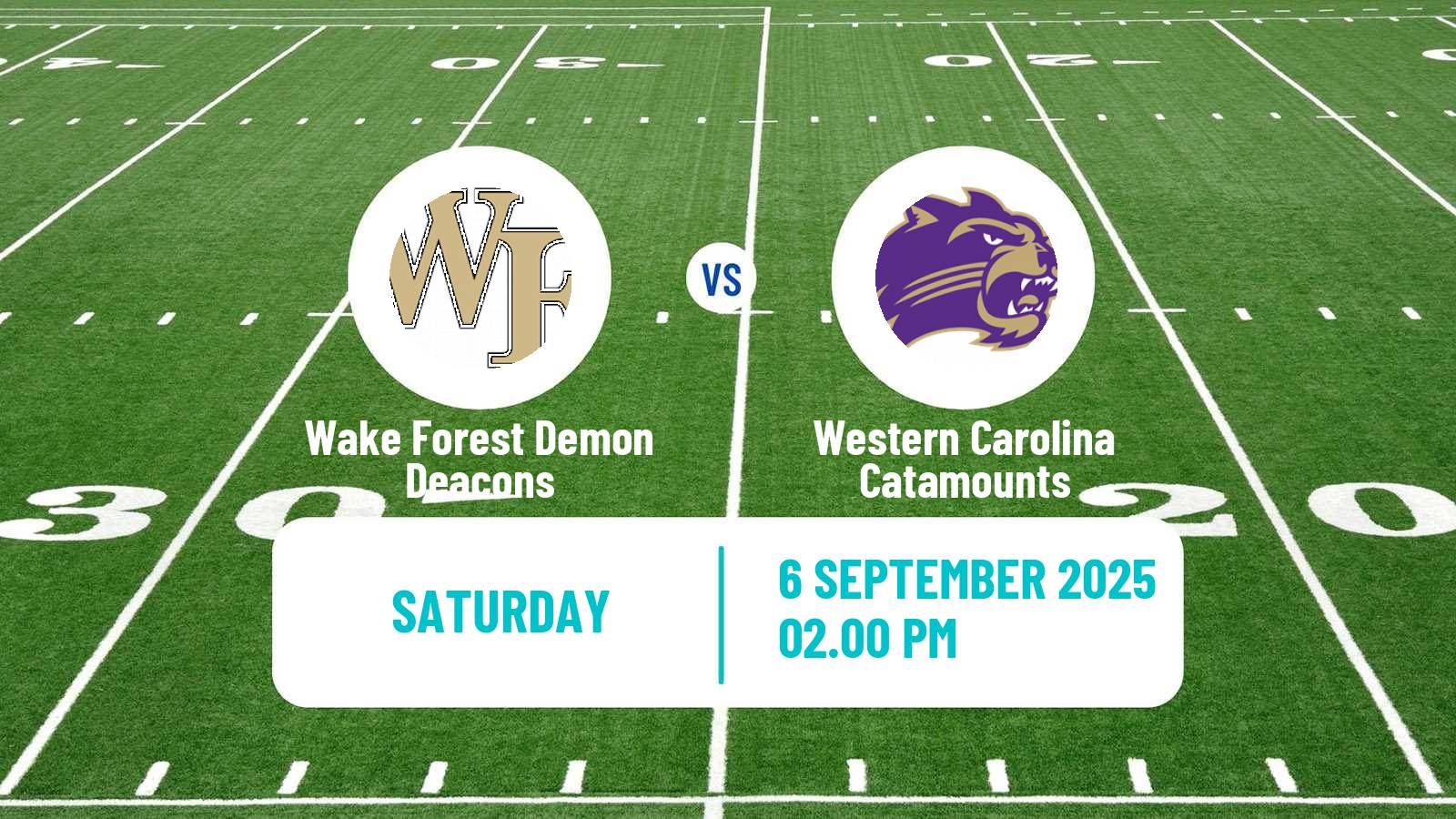 American football NCAA College Football Wake Forest Demon Deacons - Western Carolina Catamounts