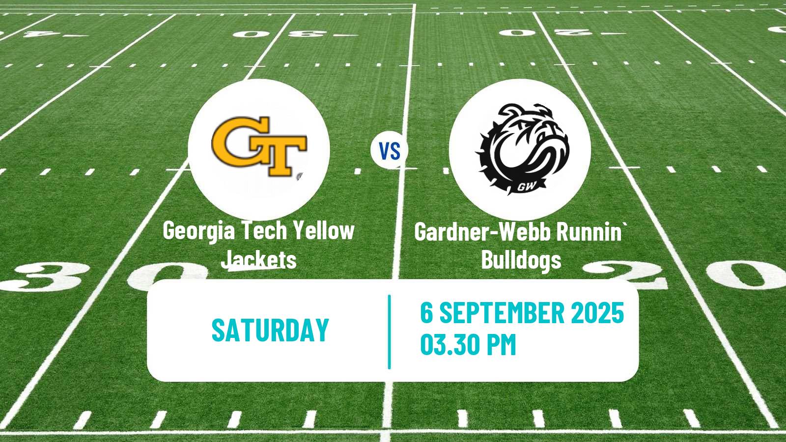 American football NCAA College Football Georgia Tech Yellow Jackets - Gardner-Webb Runnin` Bulldogs