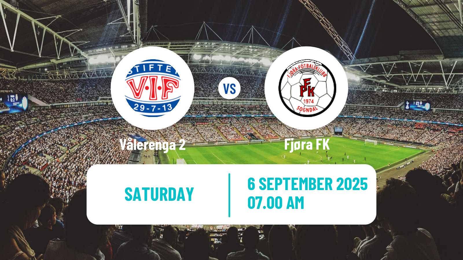 Soccer Norwegian Division 3 - Group 4 Vålerenga 2 - Fjøra