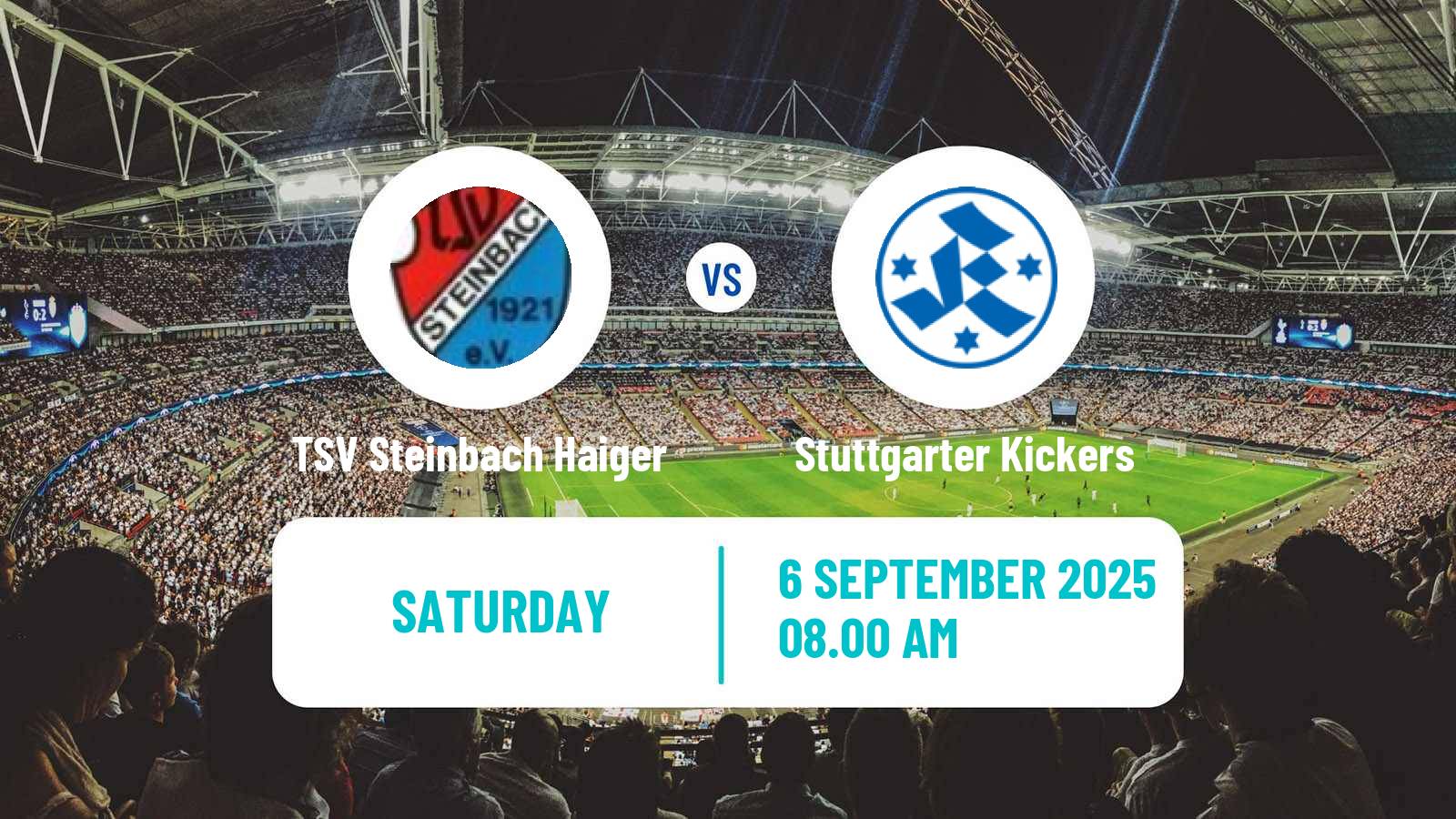 Soccer German Regionalliga Sudwest TSV Steinbach Haiger - Stuttgarter Kickers